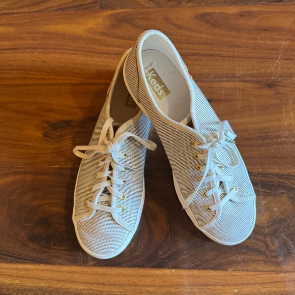 Keds Women's Cream & black Canvas Sneakers - Picture 1 of 12